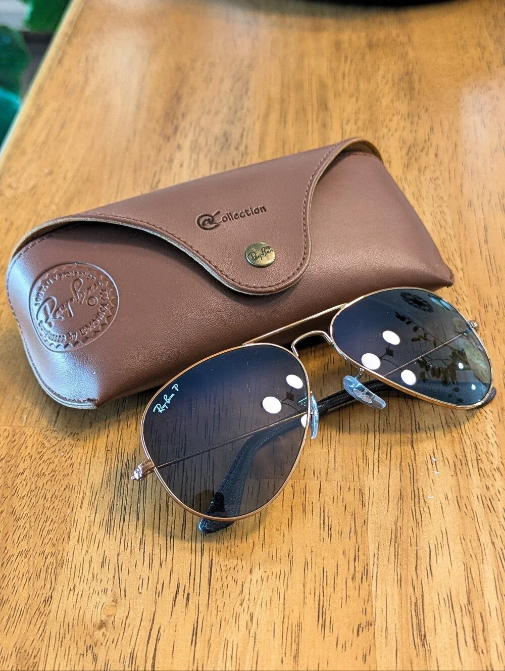 NEW Ray-Ban ITALY @Collection Polarized Aviators Gold Frame RB3025 + Case